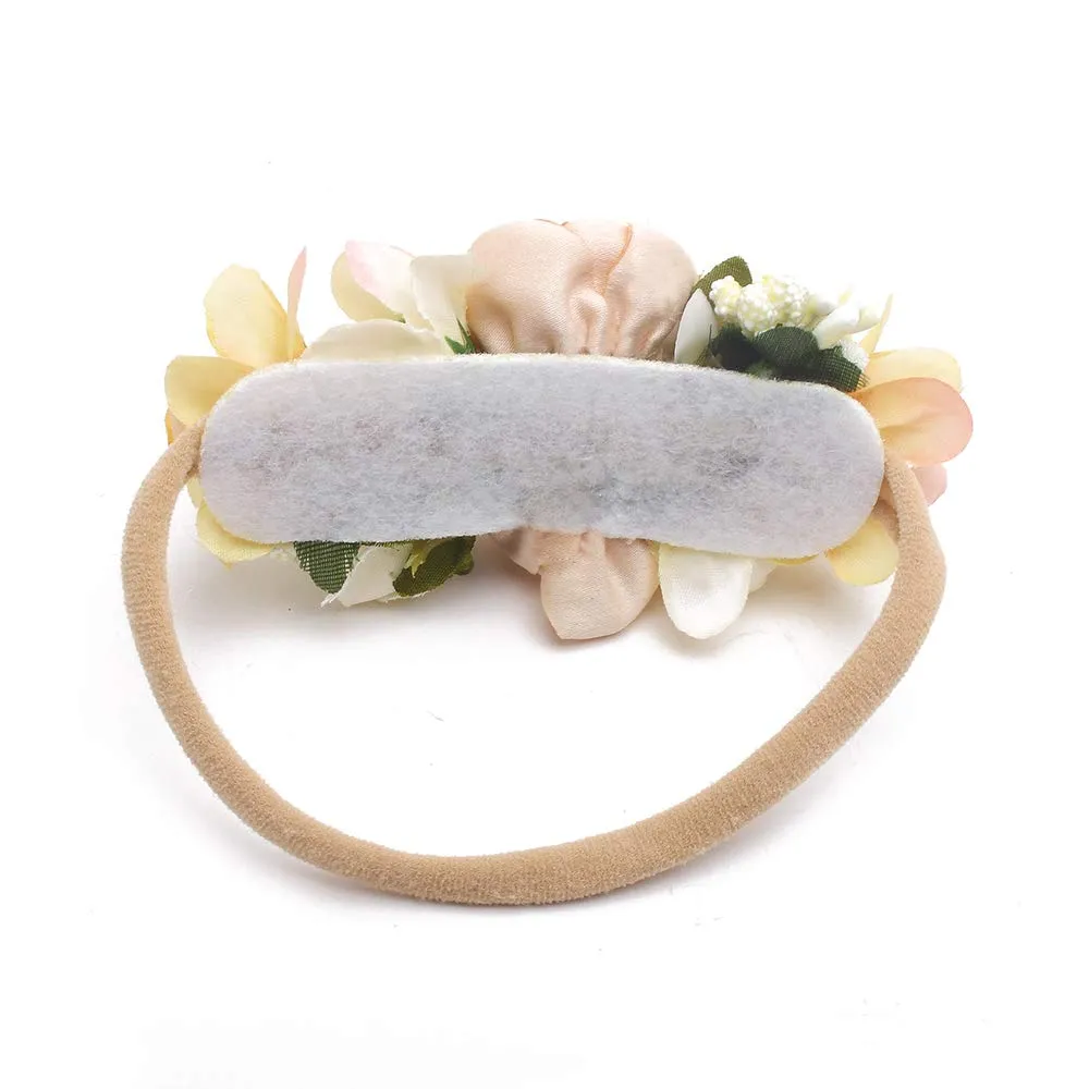 cherrboll 3pcs Baby Girl Flower Headbands, Super Soft & Stretchy Nylon Floral Hairbands for Newborn Toddler
