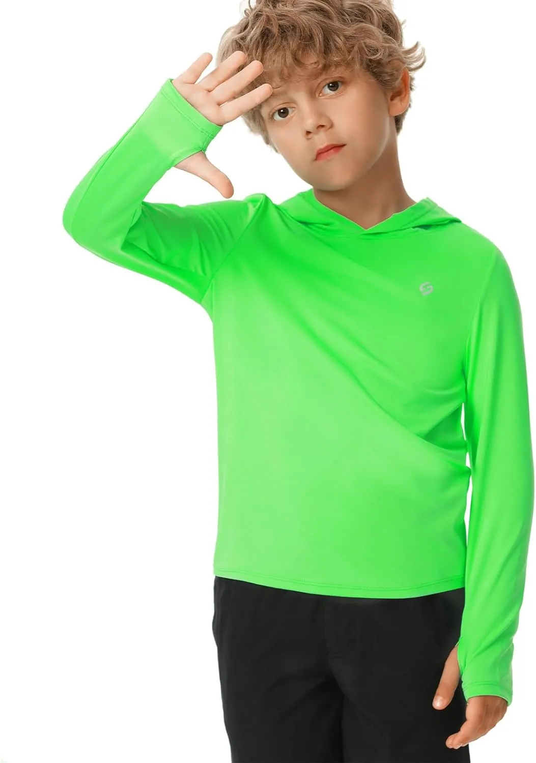 HODOSPORTS Boys Rash Guard Swim Shirt Long Sleeve for Kids UPF 50  Sun Protection Hooded Swimming Hiking Shirts Swimsuit