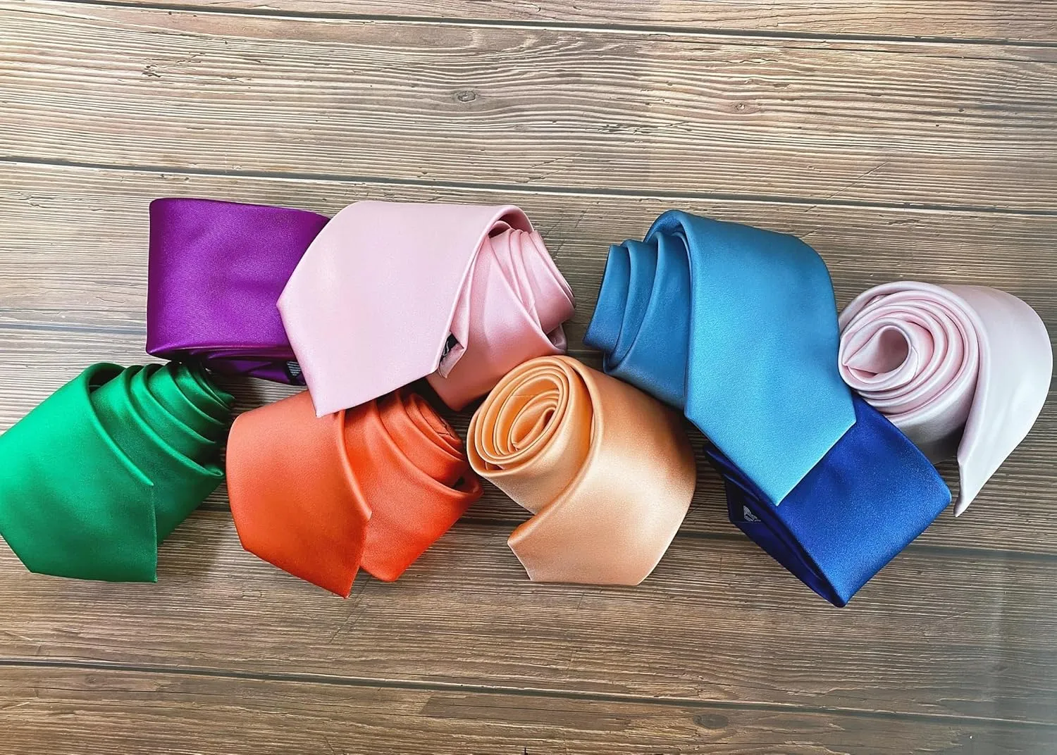 KissTies Satin Tie Set Solid Ties Mens Necktie   Pocket Square