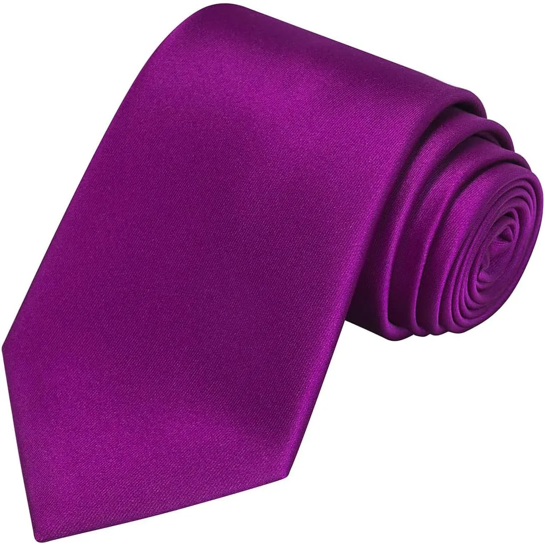 KissTies Satin Tie Set Solid Ties Mens Necktie   Pocket Square