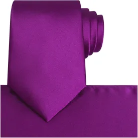 KissTies Satin Tie Set Solid Ties Mens Necktie   Pocket Square