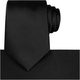 KissTies Satin Tie Set Solid Ties Mens Necktie   Pocket Square