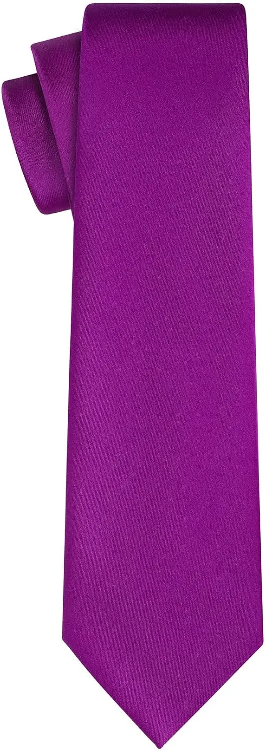 KissTies Satin Tie Set Solid Ties Mens Necktie   Pocket Square