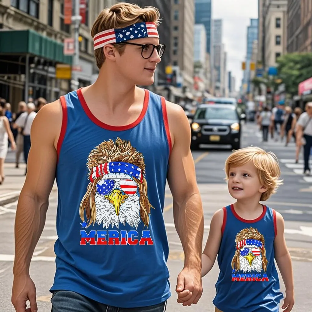 Men Youth USA Tank Top Shirt - American Tank Top Shirts for Men Labor Day Gift S-3XL