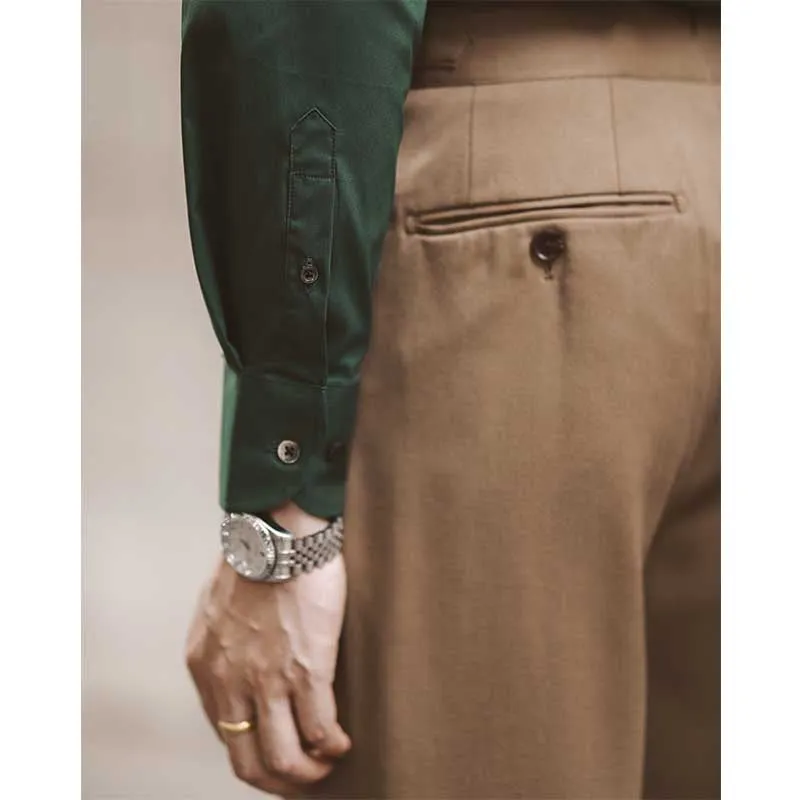 Men's Business Slim Casual Retro Peak Collar Shirt
