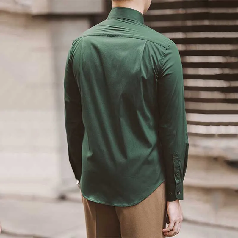 Men's Business Slim Casual Retro Peak Collar Shirt