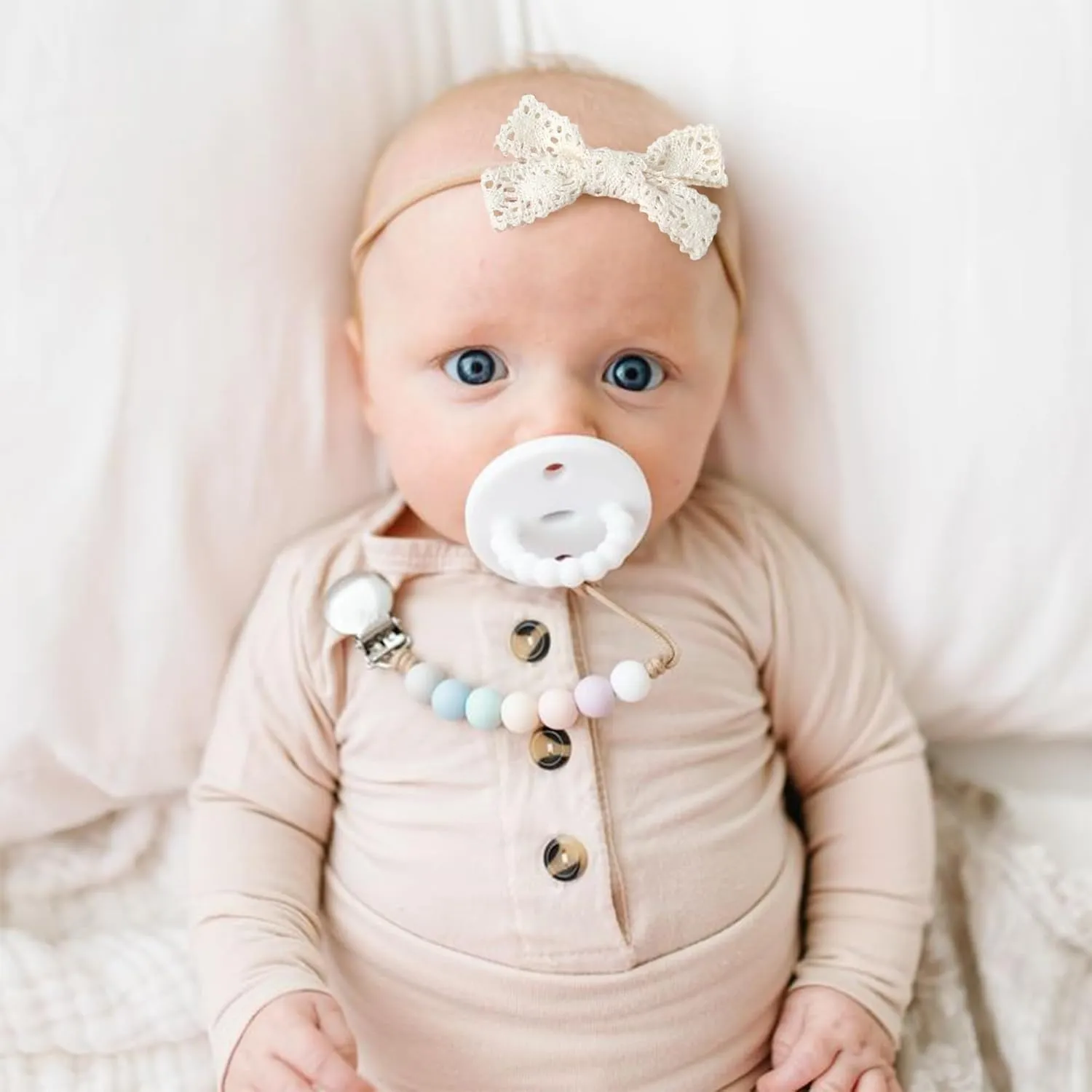 Niceye Baby Girl Bows and Headbands, Stretchy Nylon Hairbands Hair Bows for Newborns, Infants, Toddlers - Handmade Baby Hair Accessories for Girls