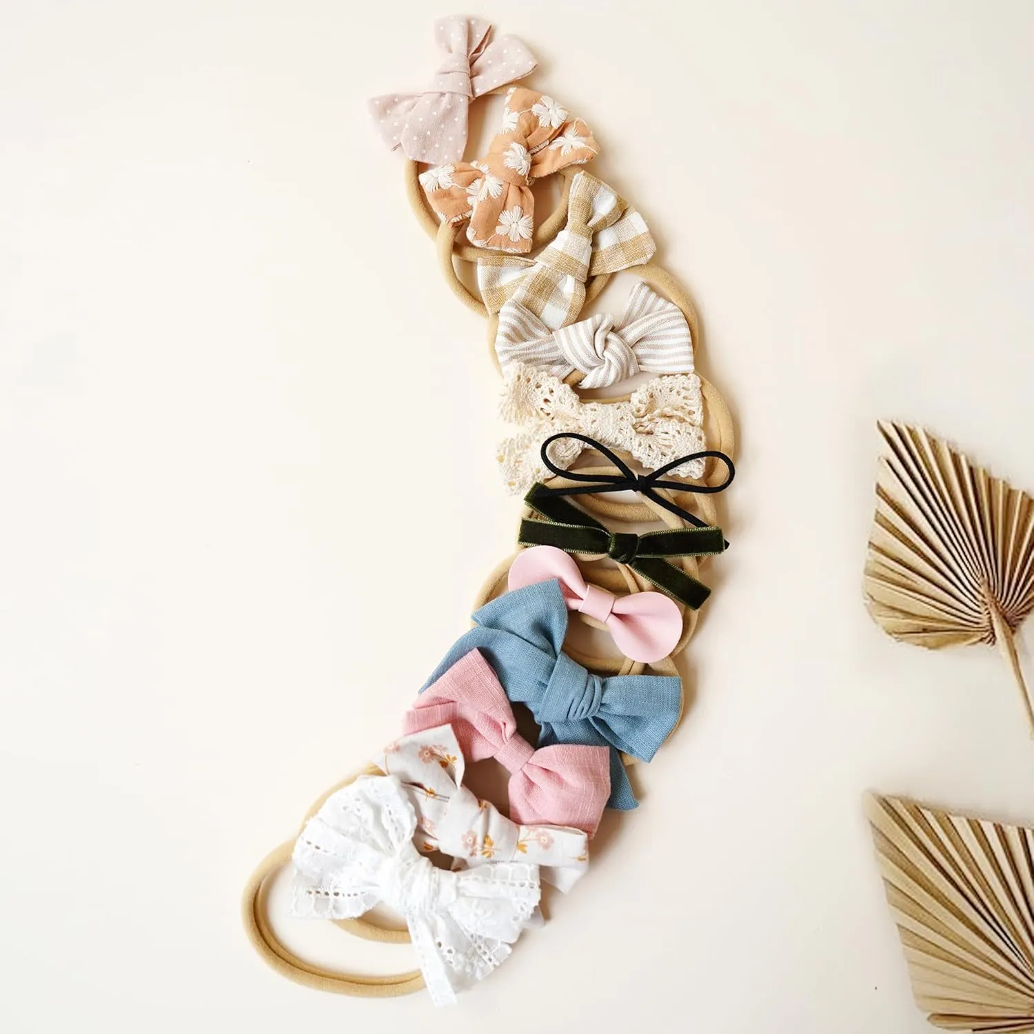 Niceye Baby Girl Bows and Headbands, Stretchy Nylon Hairbands Hair Bows for Newborns, Infants, Toddlers - Handmade Baby Hair Accessories for Girls