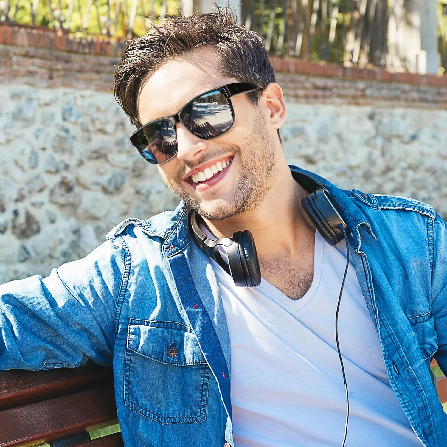 URUMQI Polarized Sunglasses Fit Over Glasses for Men Women, Oversized Square Sun Glasses UV400 Protection Shades